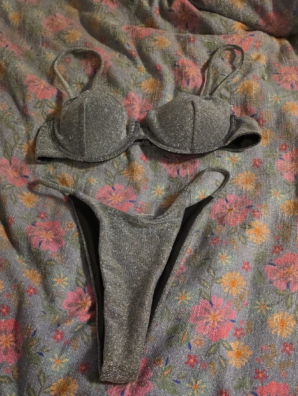Zaful Silver Shimmer Underwire Bikini